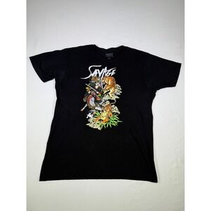 Modern Culture‎ Savage Tiger Samurai Graphic T-Shirt XL Black Cotton